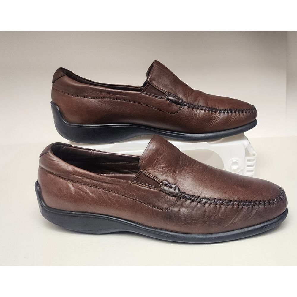 Neil M Men's Rome Men's Slip Ons Loafers Walnut Dress Shoes Leather Size 11.5
